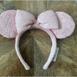 Disney Parks Pink Sequin Mouse Ears Headband